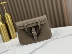 DDMode Factory Mini Halzan Togo Etoupe Grey Silver Hardware 22cm Full Handmade