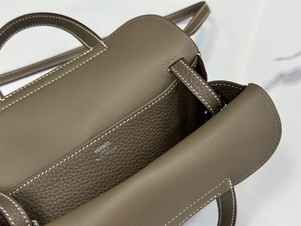 DDMode Factory Mini Halzan Togo Etoupe Grey Silver Hardware 22cm Full Handmade