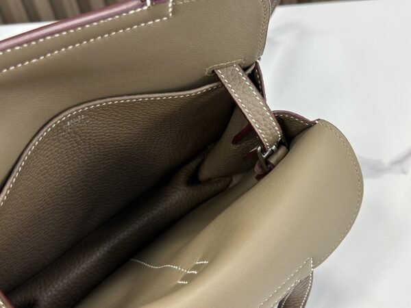 DDMode Factory Mini Halzan Togo Etoupe Grey Silver Hardware 22cm Full Handmade