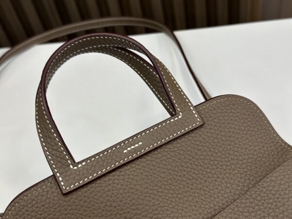 DDMode Factory Mini Halzan Togo Etoupe Grey Silver Hardware 22cm Full Handmade