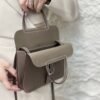 DDMode Factory Mini Halzan Togo Etoupe Grey Silver Hardware 22cm Full Handmade