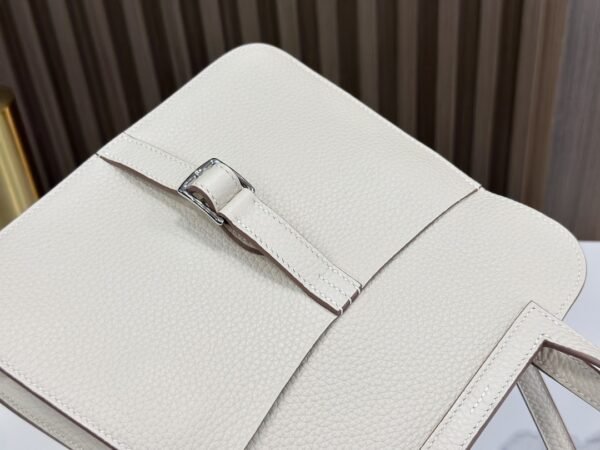 DDMode Factory Mini Halzan Togo Ice White Silver Hardware 22cm Full Handmade