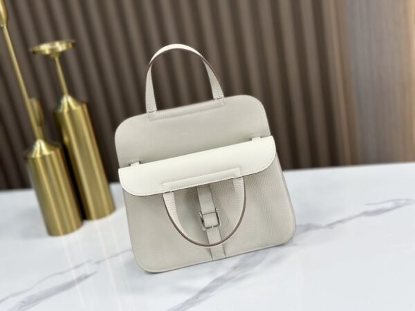 DDMode Factory Mini Halzan Togo Ice White Silver Hardware 22cm Full Handmade