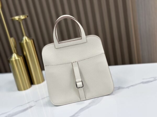 DDMode Factory Mini Halzan Togo Ice White Silver Hardware 22cm Full Handmade