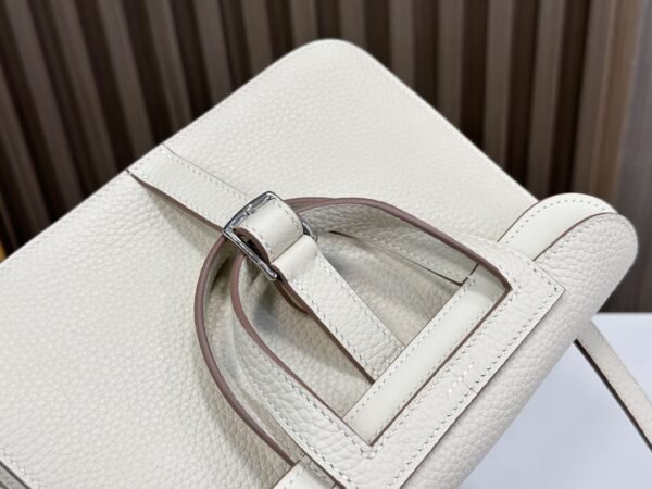DDMode Factory Mini Halzan Togo Ice White Silver Hardware 22cm Full Handmade