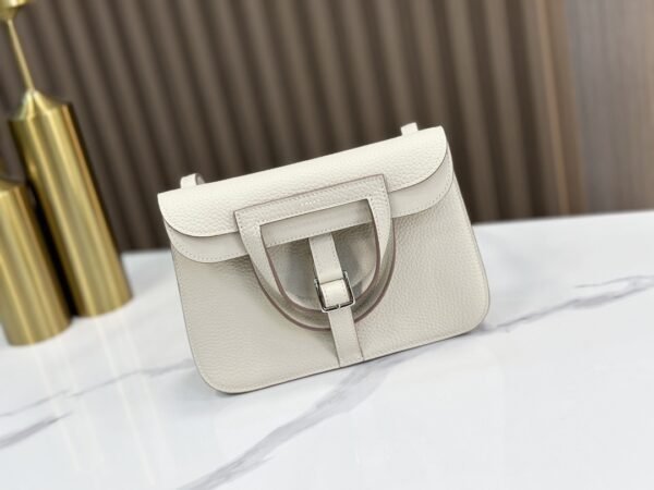 DDMode Factory Mini Halzan Togo Ice White Silver Hardware 22cm Full Handmade