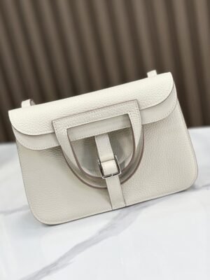 DDMode Factory Mini Halzan Togo Ice White Silver Hardware 22cm Full Handmade