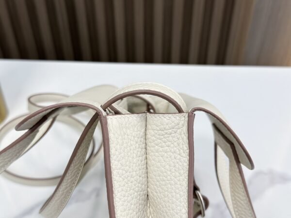 DDMode Factory Mini Halzan Togo Ice White Silver Hardware 22cm Full Handmade