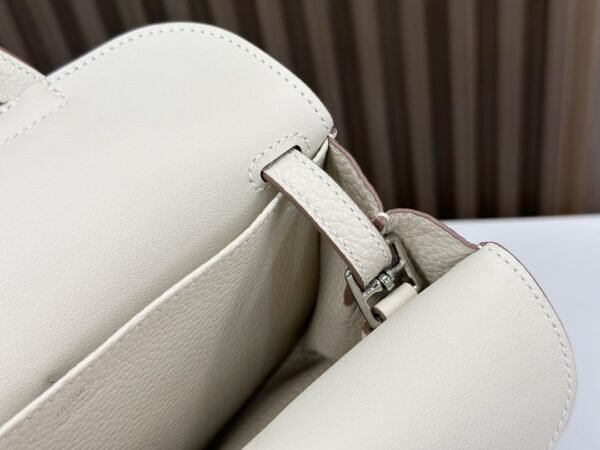 DDMode Factory Mini Halzan Togo Ice White Silver Hardware 22cm Full Handmade