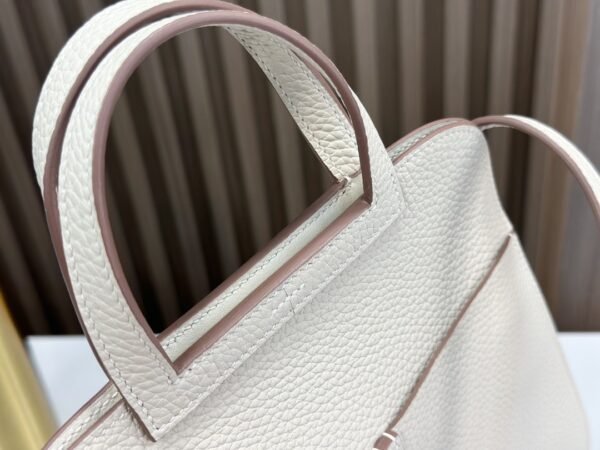 DDMode Factory Mini Halzan Togo Ice White Silver Hardware 22cm Full Handmade