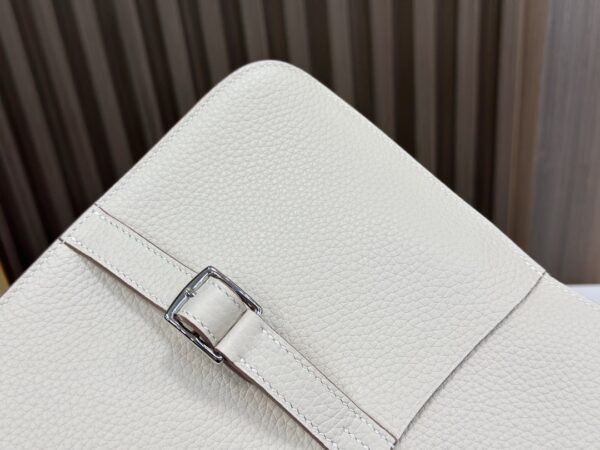 DDMode Factory Mini Halzan Togo Ice White Silver Hardware 22cm Full Handmade
