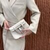 DDMode Factory Mini Halzan Togo Ice White Silver Hardware 22cm Full Handmade