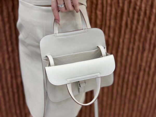 DDMode Factory Mini Halzan Togo Ice White Silver Hardware 22cm Full Handmade
