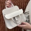 DDMode Factory Mini Halzan Togo Ice White Silver Hardware 22cm Full Handmade