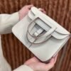 DDMode Factory Mini Halzan Togo Ice White Silver Hardware 22cm Full Handmade