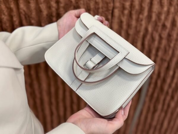 DDMode Factory Mini Halzan Togo Ice White Silver Hardware 22cm Full Handmade