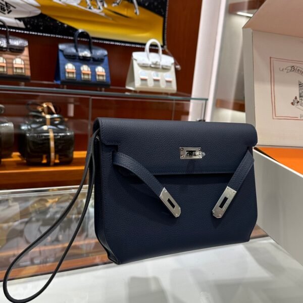 DDMode Factory Kelly depeches Epsom Deep Blue Silver Hardware 25cm Full Handmade