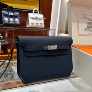 DDMode Factory Kelly depeches Epsom Deep Blue Silver Hardware 25cm Full Handmade