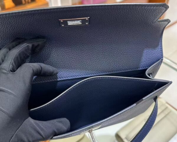 DDMode Factory Kelly depeches Epsom Deep Blue Silver Hardware 25cm Full Handmade