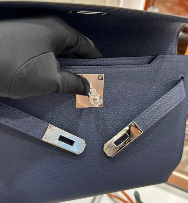 DDMode Factory Kelly depeches Epsom Deep Blue Silver Hardware 25cm Full Handmade