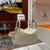 DDMode Factory Mini Lindy Ostrich Creamy White Silver Hardware 19cm Full Handmade