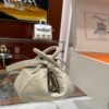 DDMode Factory Mini Lindy Ostrich Creamy White Silver Hardware 19cm Full Handmade
