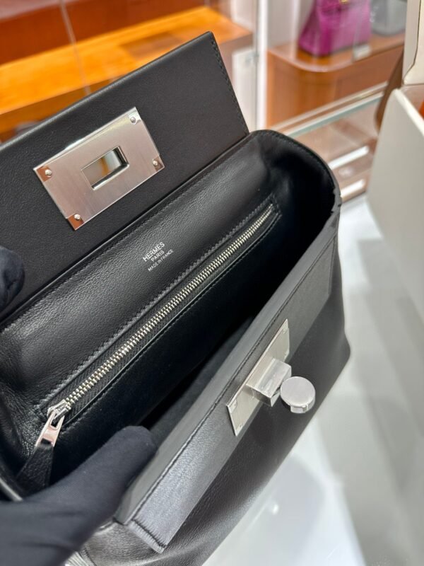 DDMode Factory Mini Kelly 2424 Evercolor Black Silver Hardware 21cm Full Handmade