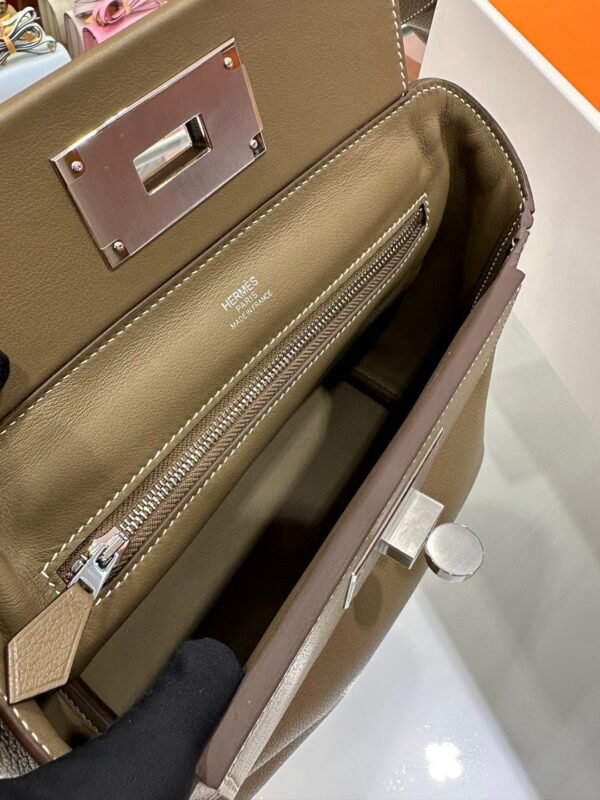 DDMode Factory Mini Kelly 2424 Evercolor Etoupe Grey Silver Hardware 21cm Full Handmade