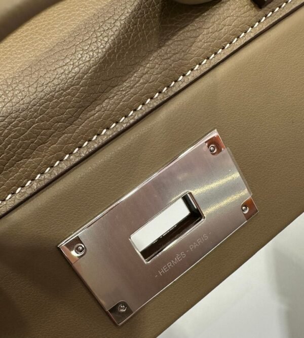 DDMode Factory Mini Kelly 2424 Evercolor Etoupe Grey Silver Hardware 21cm Full Handmade