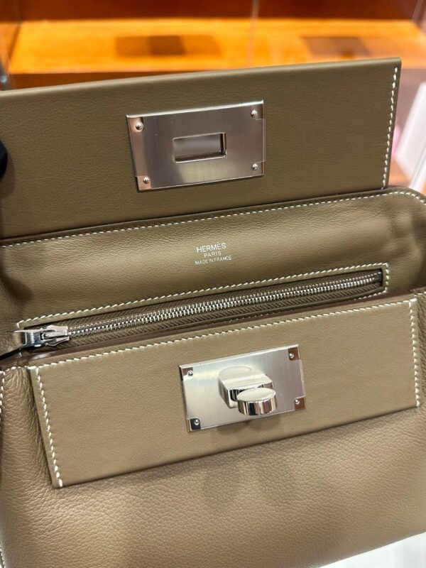 DDMode Factory Mini Kelly 2424 Evercolor Etoupe Grey Silver Hardware 21cm Full Handmade