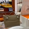 DDMode Factory Mini Kelly 2424 Evercolor Etoupe Grey Silver Hardware 21cm Full Handmade