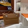 DDMode Factory Mini Kelly 2424 Evercolor Golden Brown Silver Hardware 21cm Full Handmade