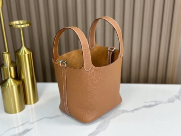 DDMode Factory Picotin Togo Golden Brown Silver Hardware 18cm Full Handmade
