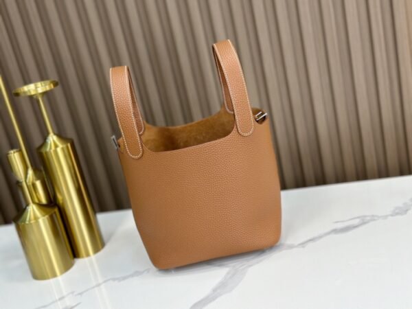 DDMode Factory Picotin Togo Golden Brown Silver Hardware 18cm Full Handmade