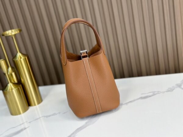 DDMode Factory Picotin Togo Golden Brown Silver Hardware 18cm Full Handmade