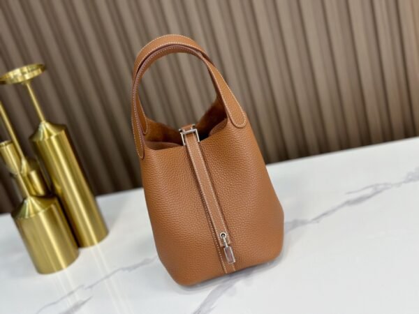 DDMode Factory Picotin Togo Golden Brown Silver Hardware 18cm Full Handmade