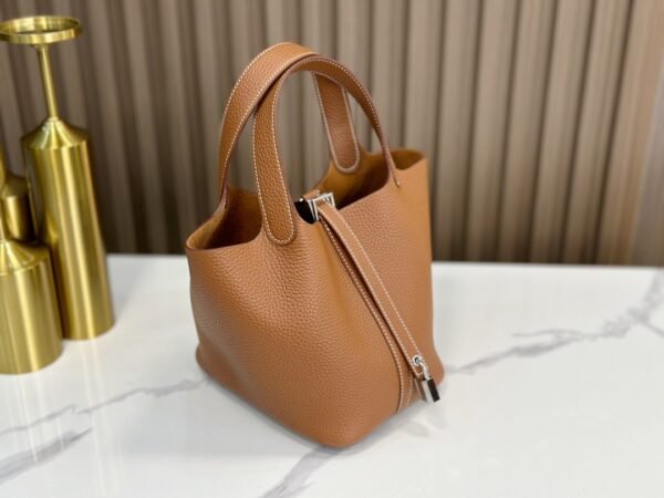 DDMode Factory Picotin Togo Golden Brown Silver Hardware 18cm Full Handmade