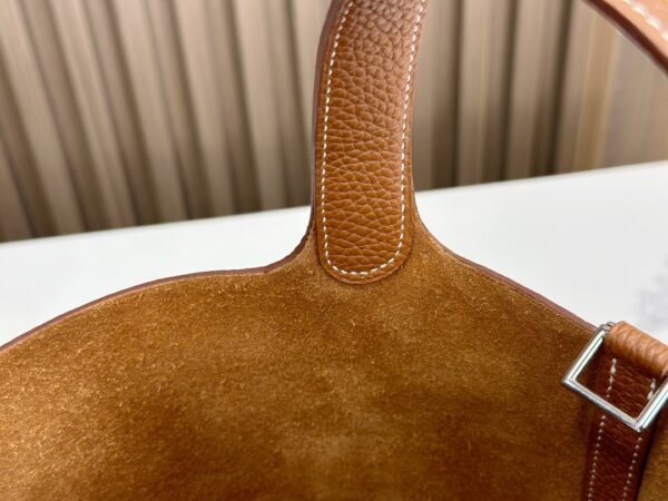 DDMode Factory Picotin Togo Golden Brown Silver Hardware 18cm Full Handmade