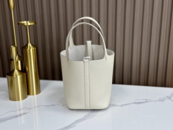 DDMode Factory Picotin Togo Creamy White Silver Hardware 18cm Full Handmade