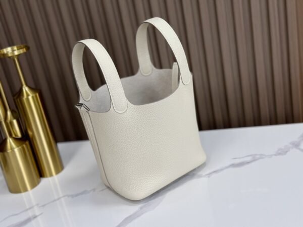 DDMode Factory Picotin Togo Creamy White Silver Hardware 18cm Full Handmade