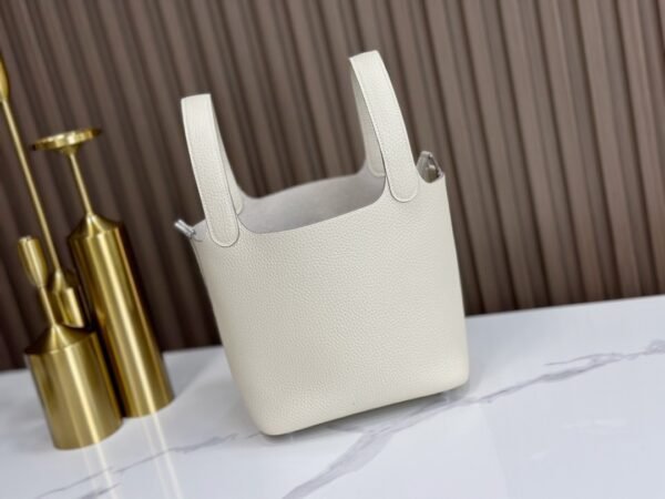 DDMode Factory Picotin Togo Creamy White Silver Hardware 18cm Full Handmade