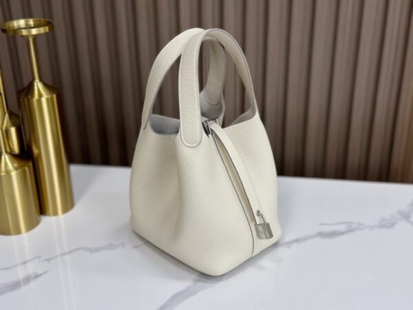 DDMode Factory Picotin Togo Creamy White Silver Hardware 18cm Full Handmade
