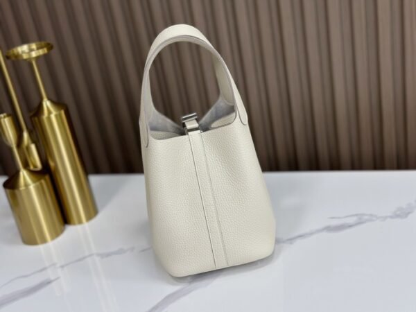 DDMode Factory Picotin Togo Creamy White Silver Hardware 18cm Full Handmade