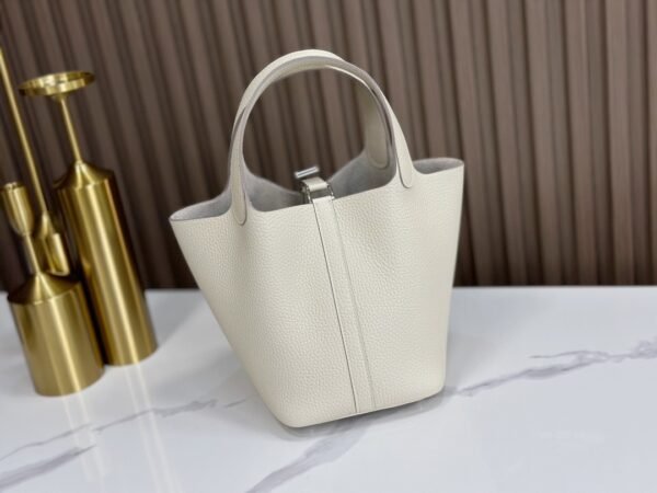 DDMode Factory Picotin Togo Creamy White Silver Hardware 18cm Full Handmade
