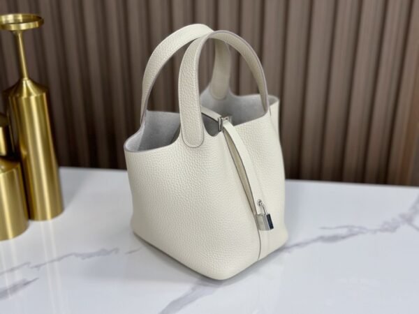 DDMode Factory Picotin Togo Creamy White Silver Hardware 18cm Full Handmade