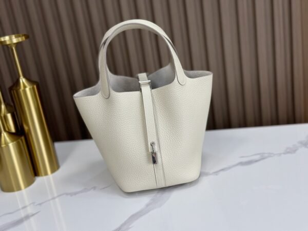 DDMode Factory Picotin Togo Creamy White Silver Hardware 18cm Full Handmade