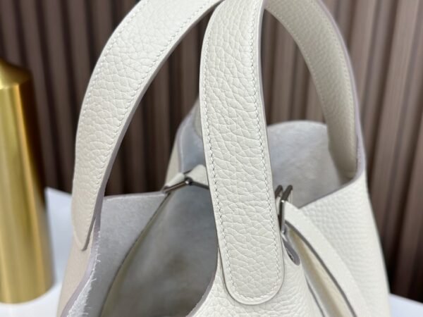DDMode Factory Picotin Togo Creamy White Silver Hardware 18cm Full Handmade