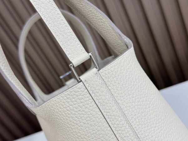 DDMode Factory Picotin Togo Creamy White Silver Hardware 18cm Full Handmade