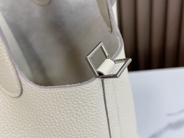 DDMode Factory Picotin Togo Creamy White Silver Hardware 18cm Full Handmade