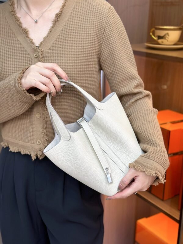 DDMode Factory Picotin Togo Creamy White Silver Hardware 18cm Full Handmade